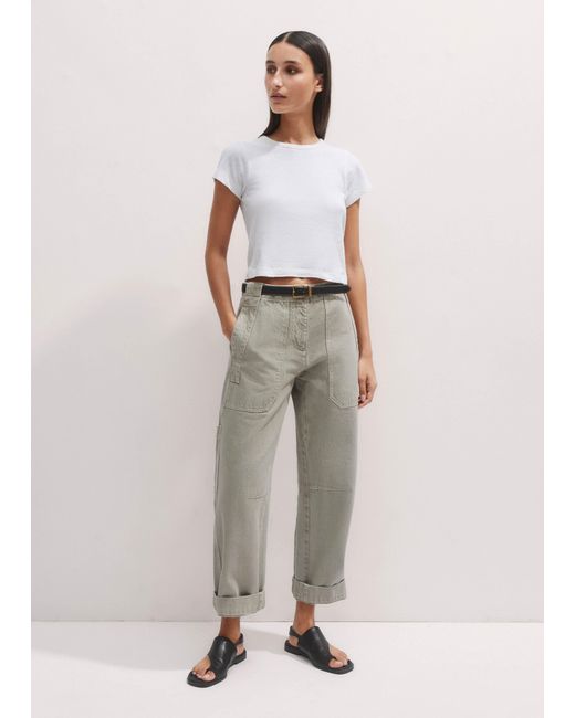 ME+EM Green Cotton Engineered Pant