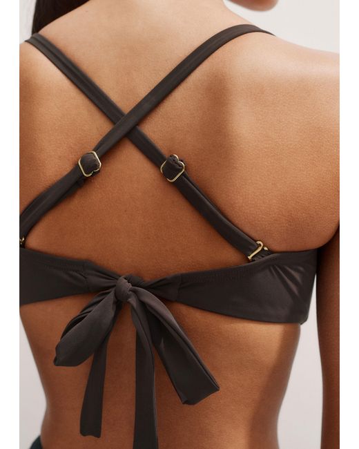 ME+EM Black Square Neck Bikini Top