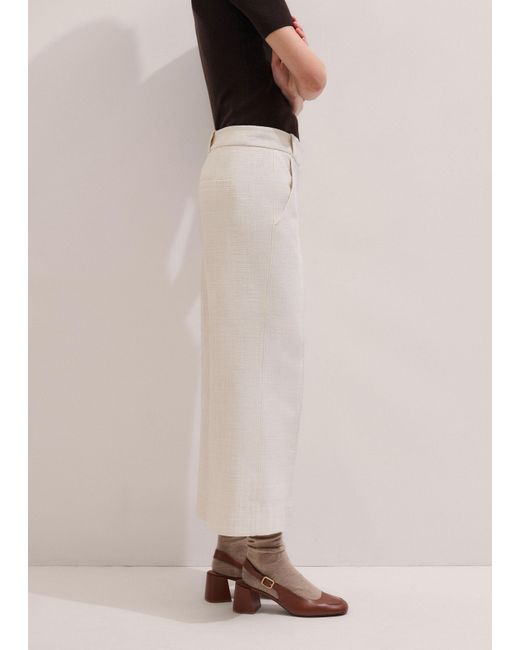 ME+EM White Straight Crop Pant