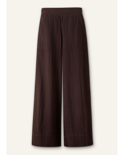 ME+EM Black Cheesecloth Wide-Leg Trouser
