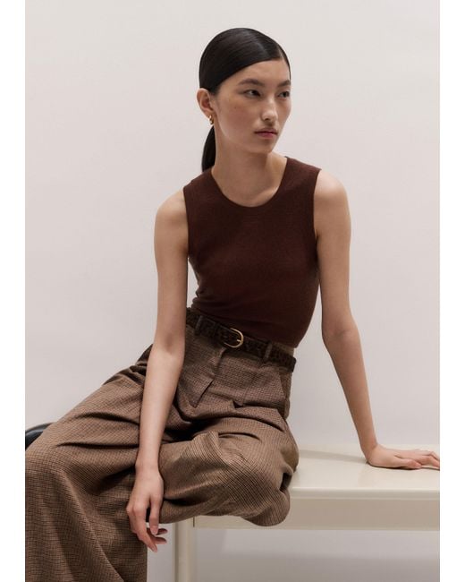 ME+EM Brown Barely There Knit Tank