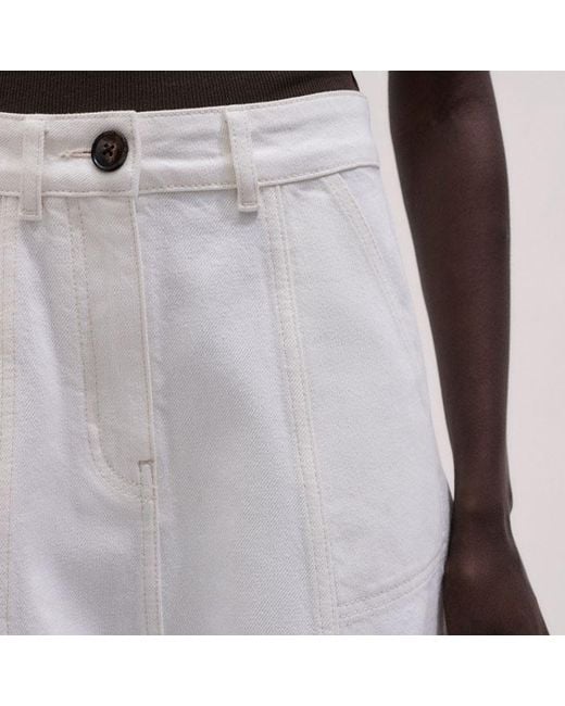 ME+EM White Panelled A-Line Maxi Skirt
