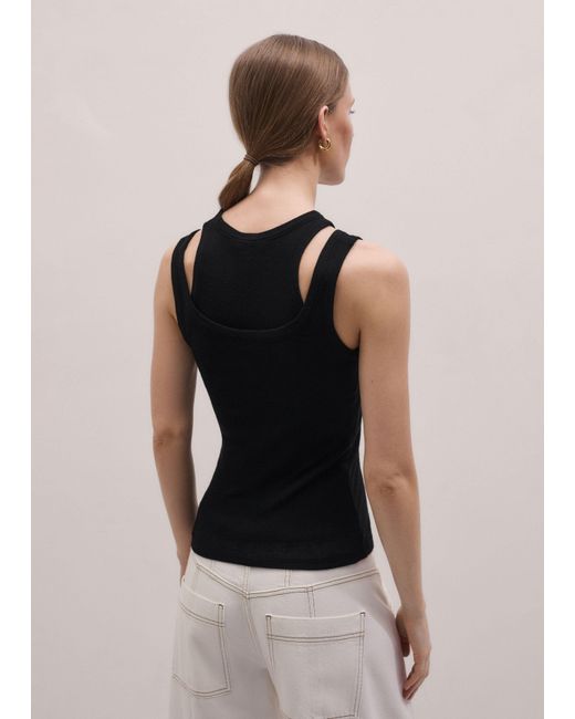ME+EM Black Double Layer Slim Vest Set