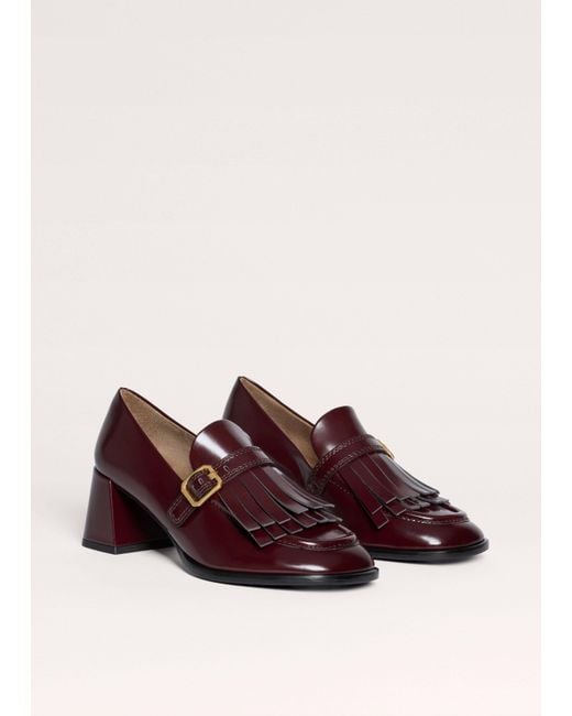 ME+EM Purple Fringe Block Heel Loafer