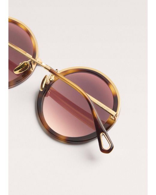 ME+EM Pink Circular Sunglasses Light Tortoiseshell