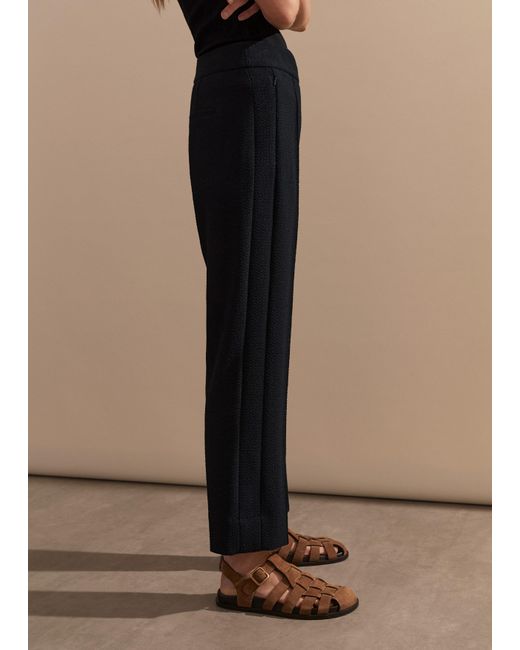 ME+EM Natural Textured High-waisted Slim Crop Trouser