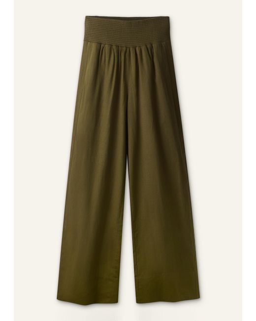 ME+EM Green Shirred Wide Pant