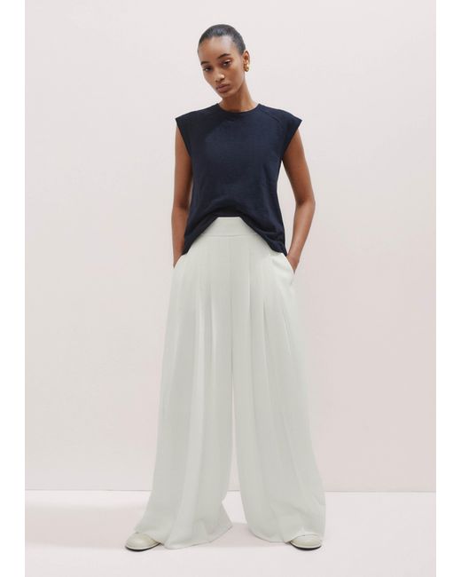 ME+EM Blue Cap Sleeve Crew Neck Swing Tee