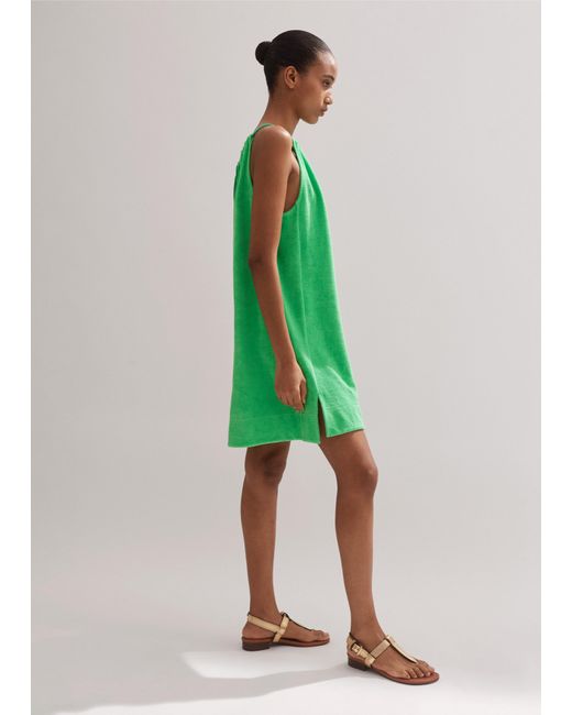 ME+EM Green Toweling Halterneck Dress