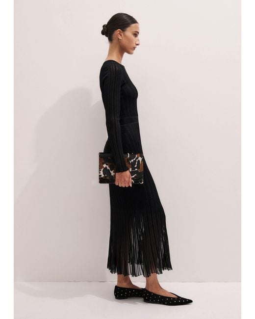 ME+EM Black Conceal + Reveal Metallic Maxi Dress