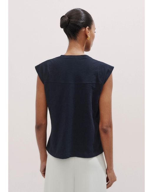 ME+EM Blue Cap Sleeve Crew Neck Swing Tee