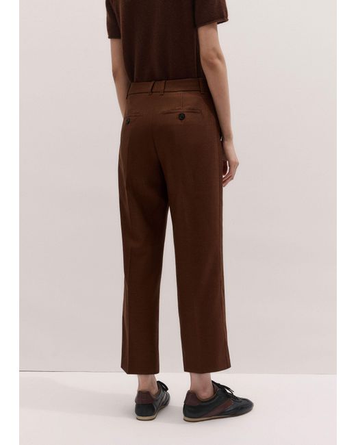 ME+EM Brown Straight Crop Trouser