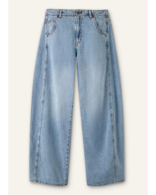 ME+EM Blue Relaxed Engineered-Leg Jean