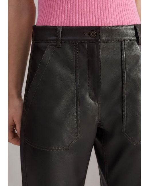ME+EM Black Engineered-Leg Trouser