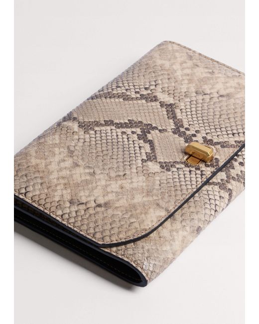 ME+EM Blue Snake Embossed Envelope Clutch-Off