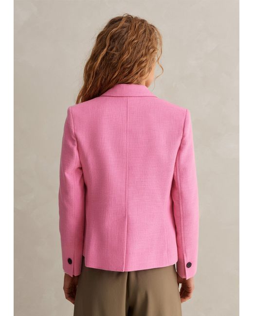 ME+EM Pink Cotton Blend Fitted Contour Jacket
