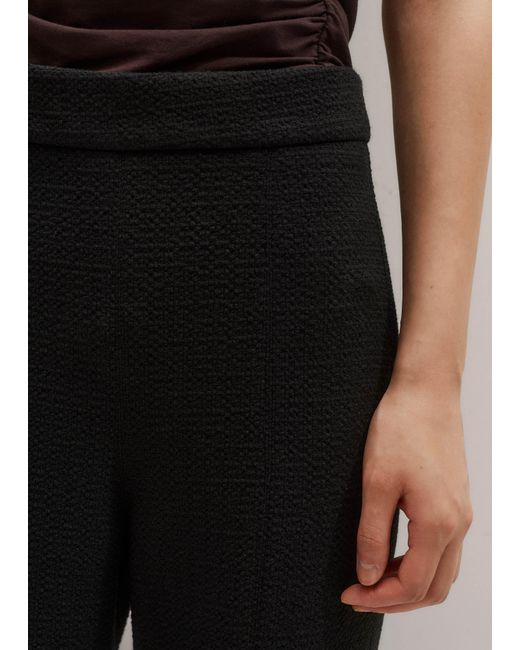 ME+EM Black Textured Slim-Leg Trouser