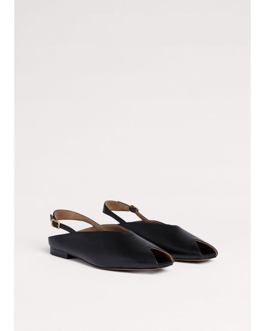 ME+EM Blue Peep Toe Flat Sandal