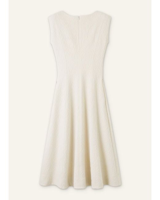 ME+EM Natural Floral Jacquard Midi Dress