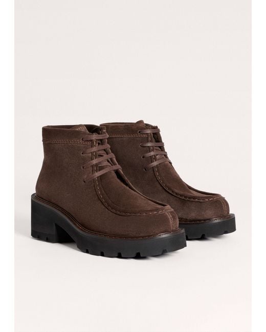 ME+EM Brown Chunky Lace Up Ankle Boot