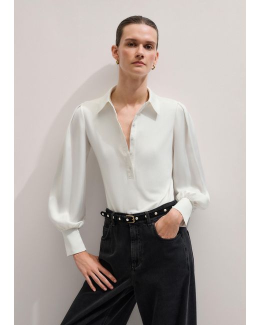 ME+EM Natural Fluid Sleeve Layering Blouse