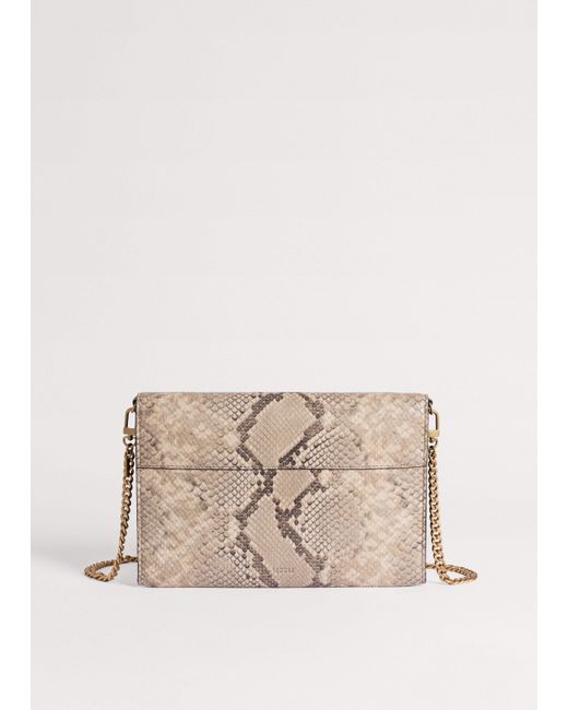 ME+EM Blue Snake Embossed Envelope Clutch-Off