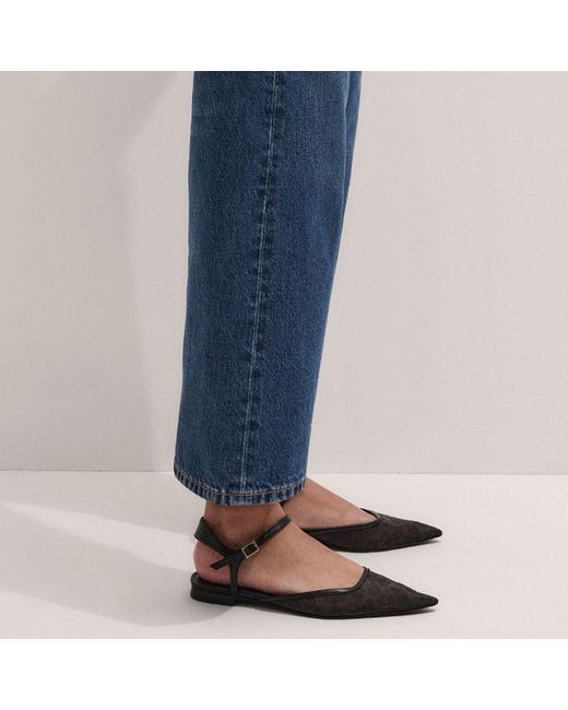 ME+EM Blue Relaxed Straight Crop Jean Authentic Wash