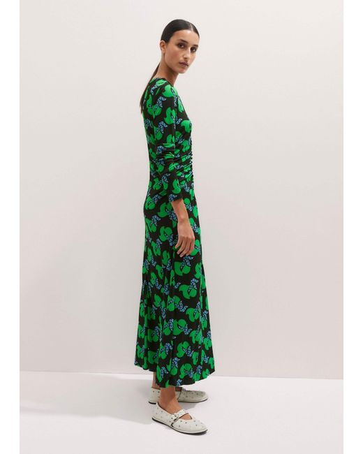 ME+EM Green Crepe Birds Of Paradise Maxi Dress + Belt