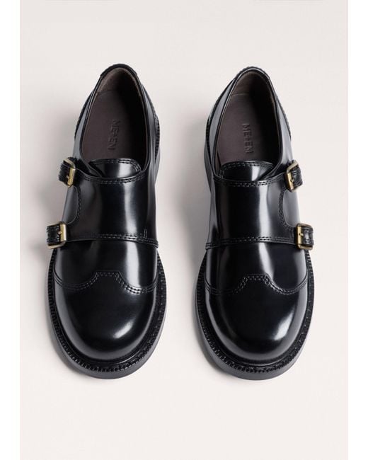ME+EM Black Double Buckle Shoe