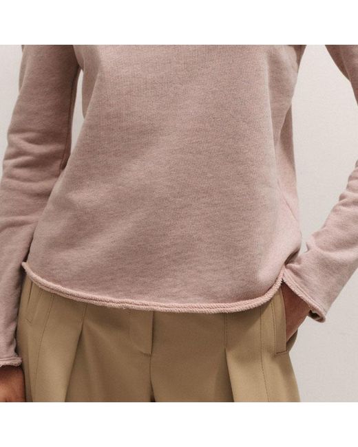 ME+EM Brown Raw Edge Feminine Sweatshirt