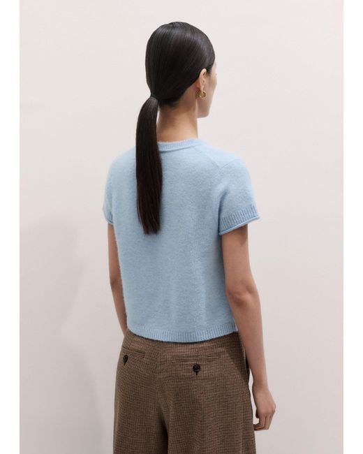 ME+EM Blue Alpaca Button-Through Knit Baby Tee