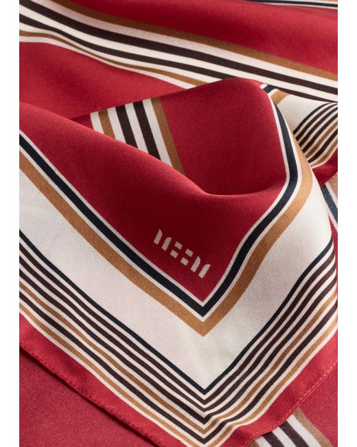 ME+EM Red Multi Border Scarf