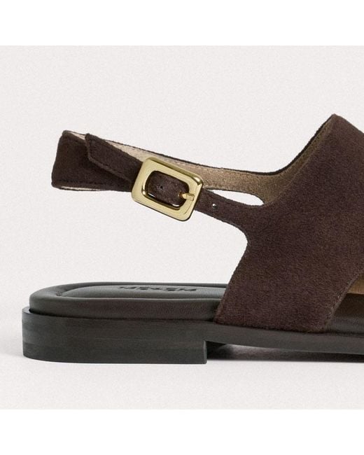 ME+EM Brown Asymmetric Toe Loop Sandal