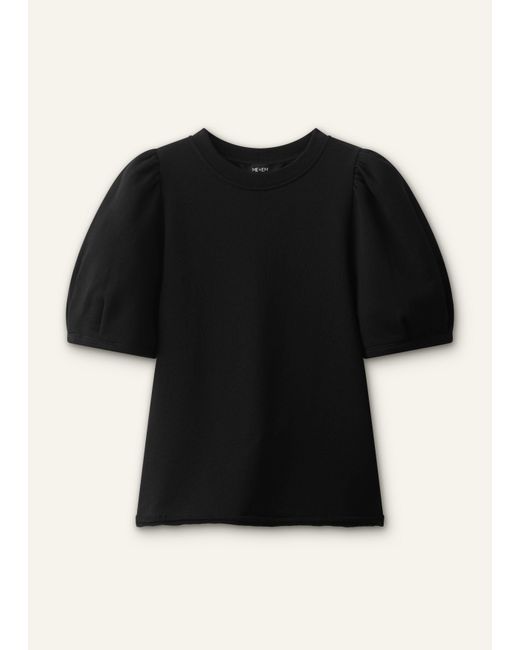 ME+EM Black Puff Sleeve Sweatshirt Tee