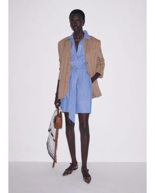ME+EM Blue Cotton Chambray Mini Shirt Dress + Belt