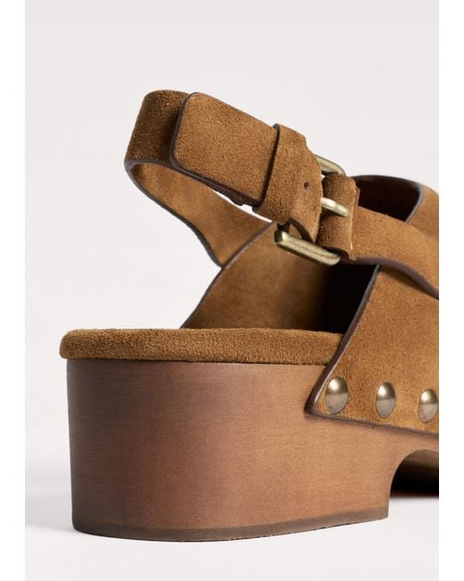 ME+EM Brown Slingback Wood Clog
