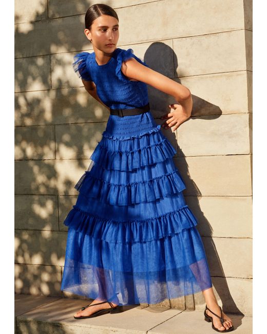 blue jr bridesmaid dresses Cicinia Bridesmaid Dress With Sleeves For Junior, Lace Scoop, Blue main image 0