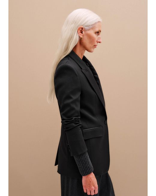 ME+EM Gray Sharp Shoulder Tux Blazer
