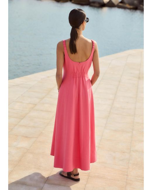 ME+EM Blue Contour Seamed Maxi Dress
