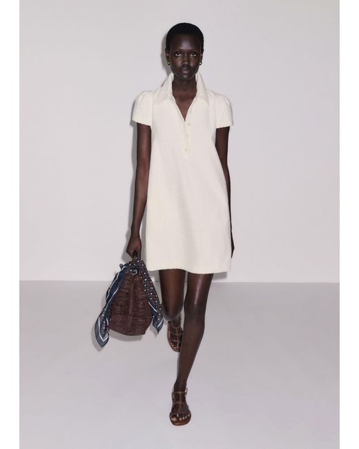 ME+EM Natural Jacquard Towelling Mini Dress
