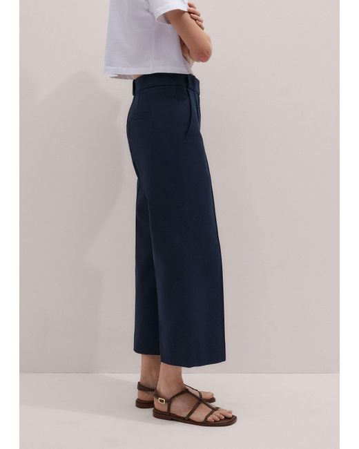 ME+EM Blue Straight Crop Pant