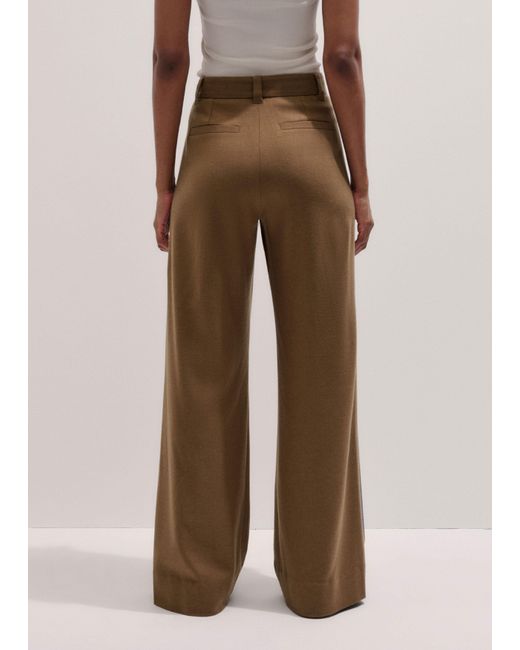 ME+EM Brown Straight Pleat Front Trouser