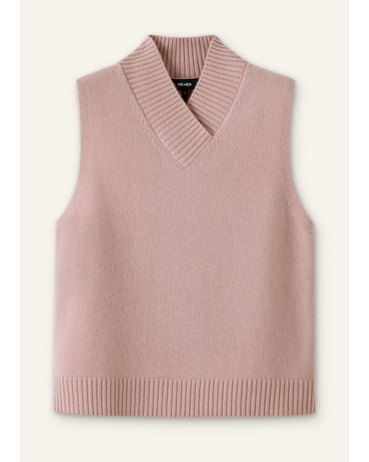 ME+EM Multicolor Merino Cashmere High V-Neck Knit Vest