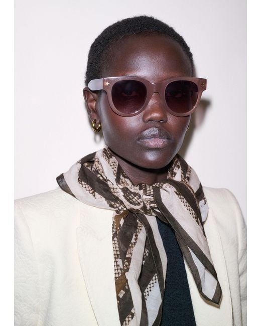 ME+EM Pink D Frame Sunglasses Smokey Nude