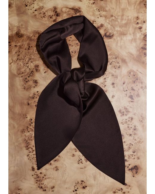 ME+EM Blue Silk Satin Evening Scarf