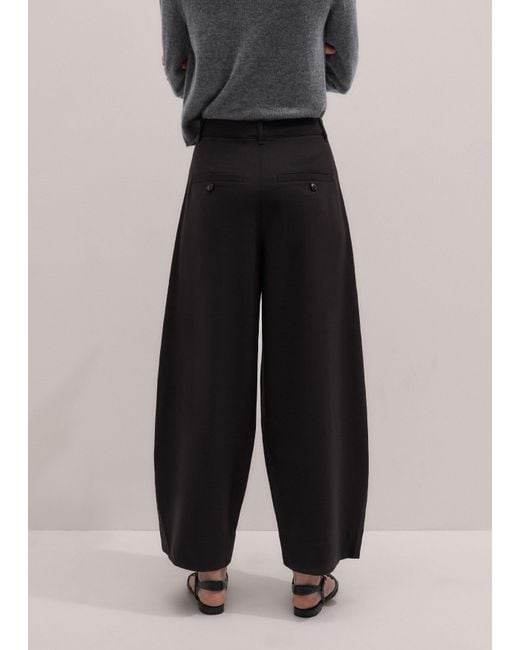 ME+EM Black Barrel-Leg Pant