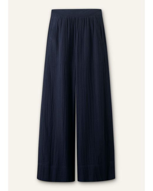 ME+EM Blue Cheesecloth Wide-Leg Trouser