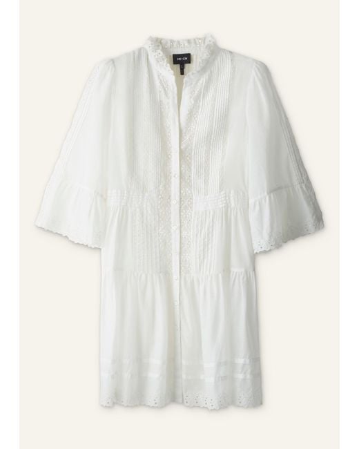 ME+EM White Cotton Voile Lace Trim Short Dress + Slip
