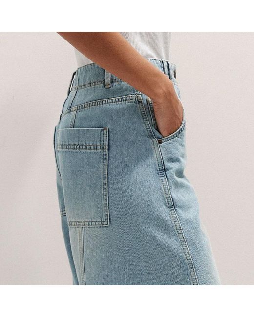 ME+EM Blue Relaxed Engineered-Leg Jean