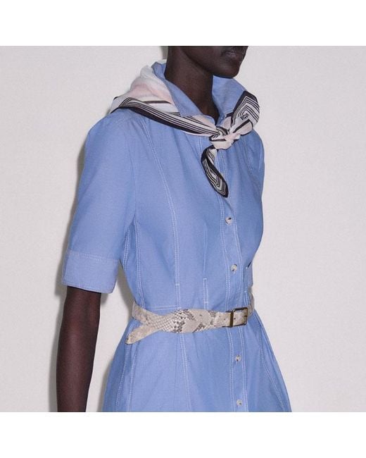 ME+EM Blue Cotton Chambray Mini Shirt Dress + Belt